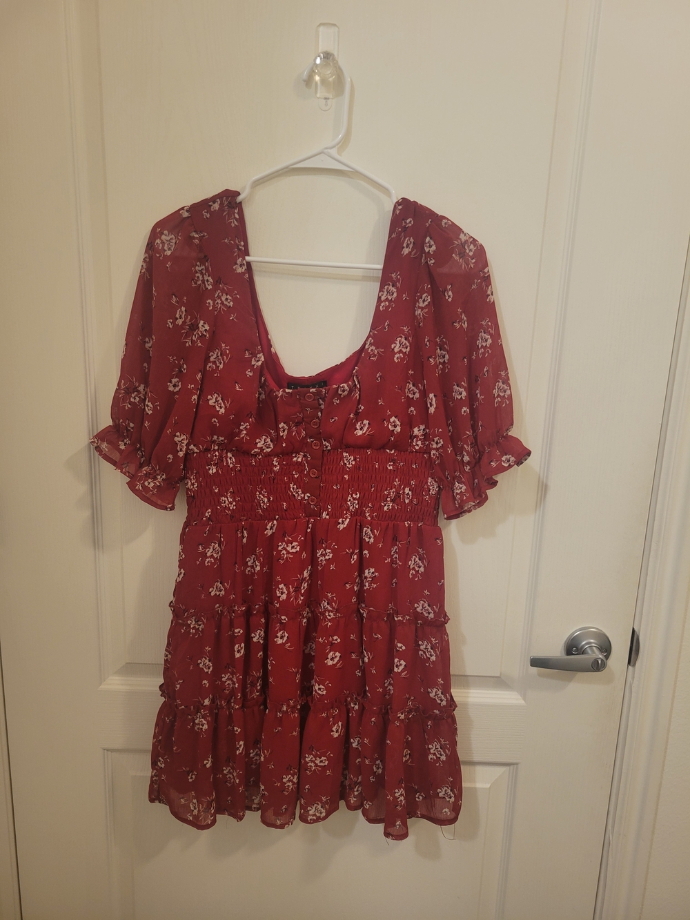 Trixxi Red Floral Ruffle Mini Dress
